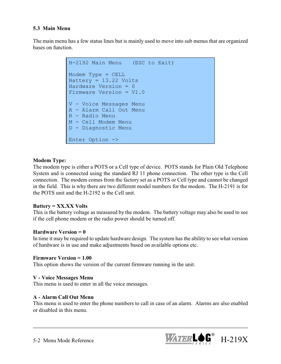 H-219x | Xylem H-2192 User Manual | Page 42 / 57