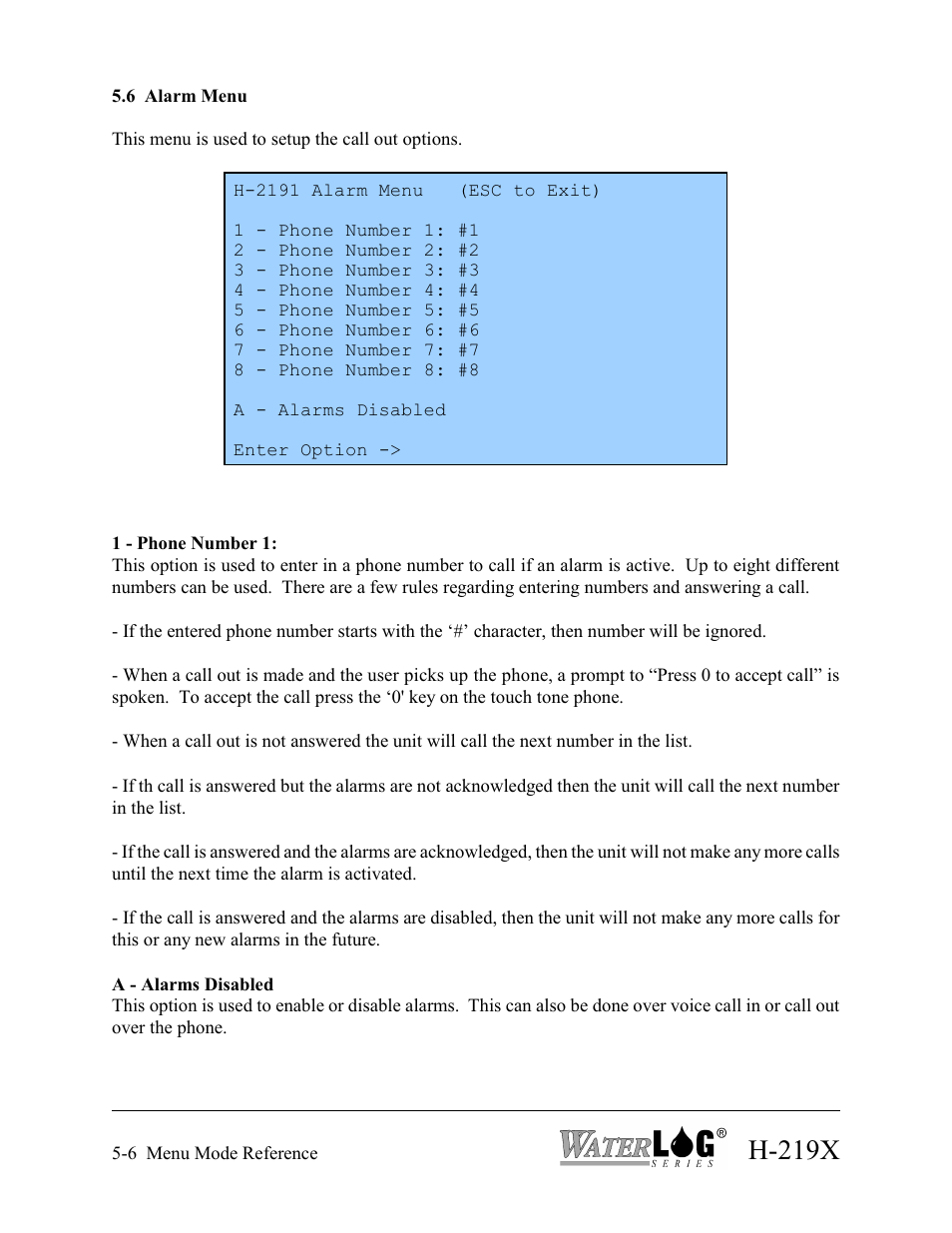 H-219x | Xylem H-2192 User Manual | Page 46 / 57