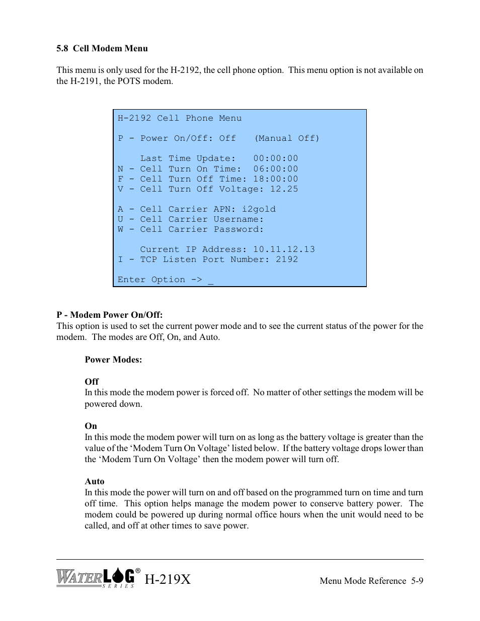 H-219x | Xylem H-2192 User Manual | Page 49 / 57