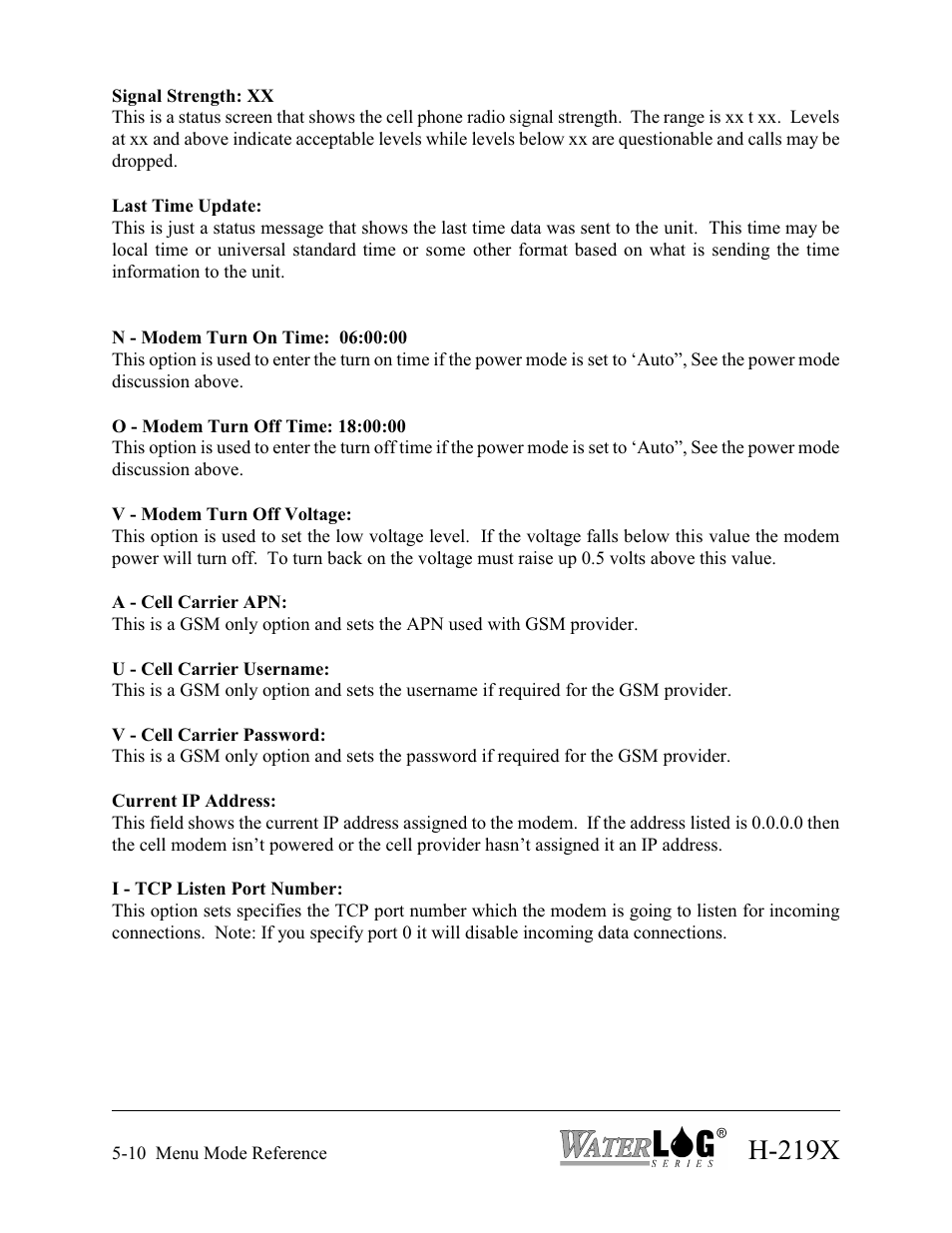 H-219x | Xylem H-2192 User Manual | Page 50 / 57