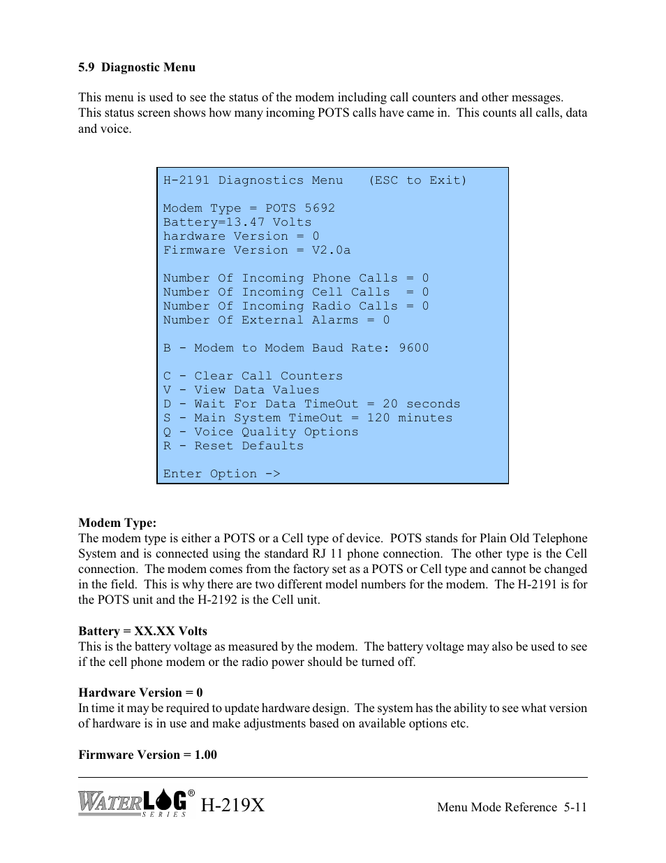 H-219x | Xylem H-2192 User Manual | Page 51 / 57