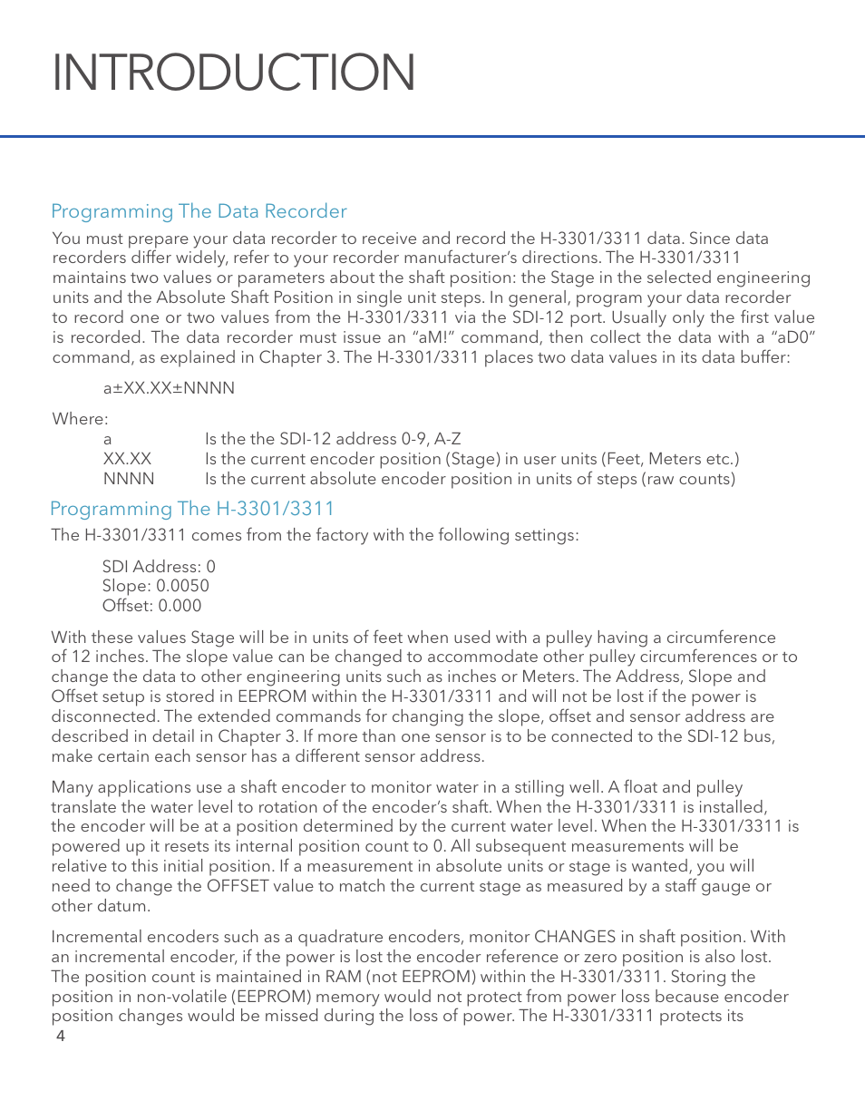 Introduction | Xylem H-3311 User Manual | Page 6 / 24