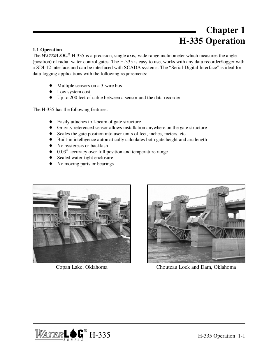 Chapter 1 h-335 operation, H-335 | Xylem H-335 User Manual | Page 5 / 32