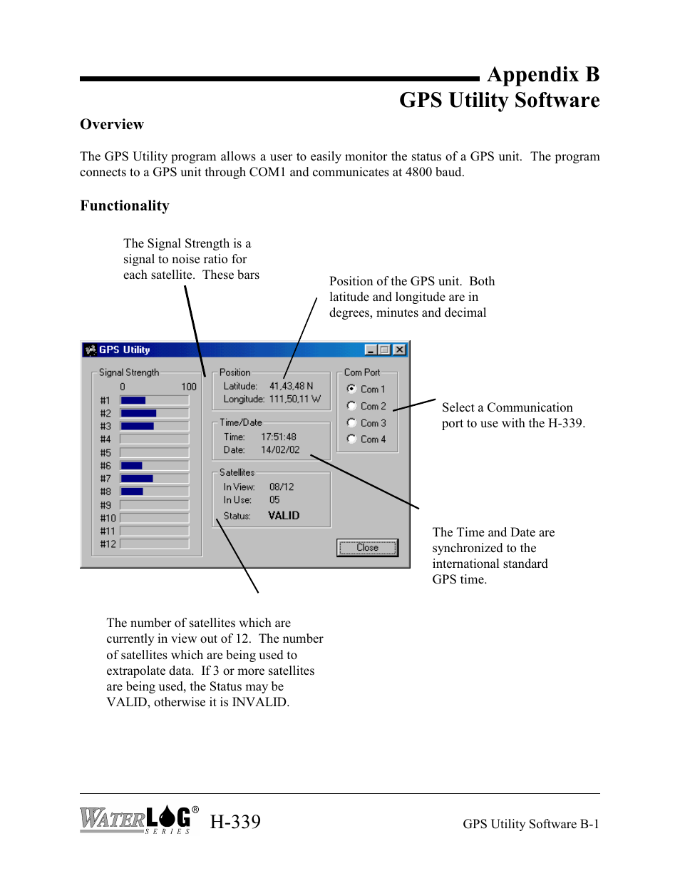 Appendix b gps utility software, H-339 | Xylem H-339 User Manual | Page 21 / 21
