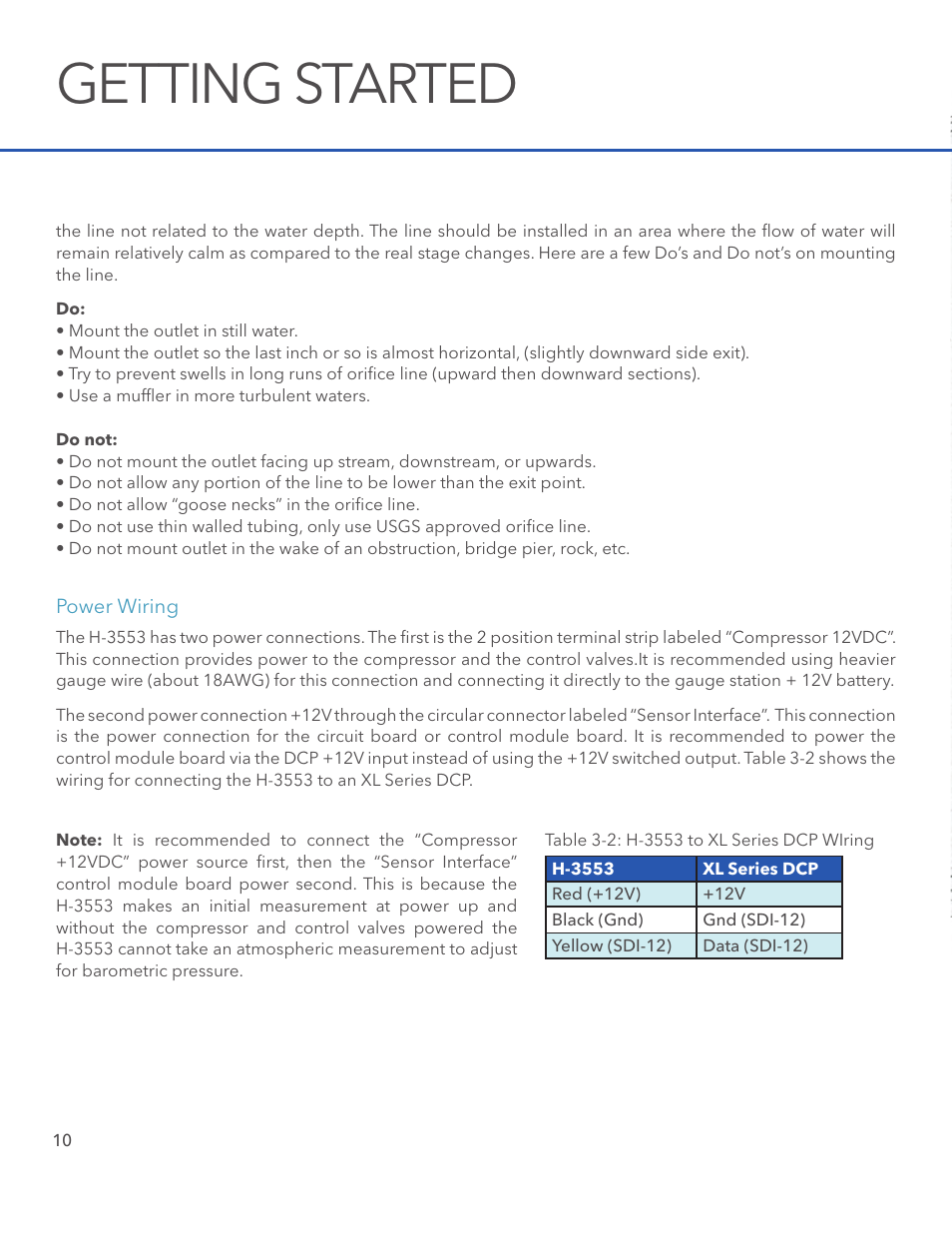 Getting started | Xylem H-3553 User Manual | Page 12 / 36