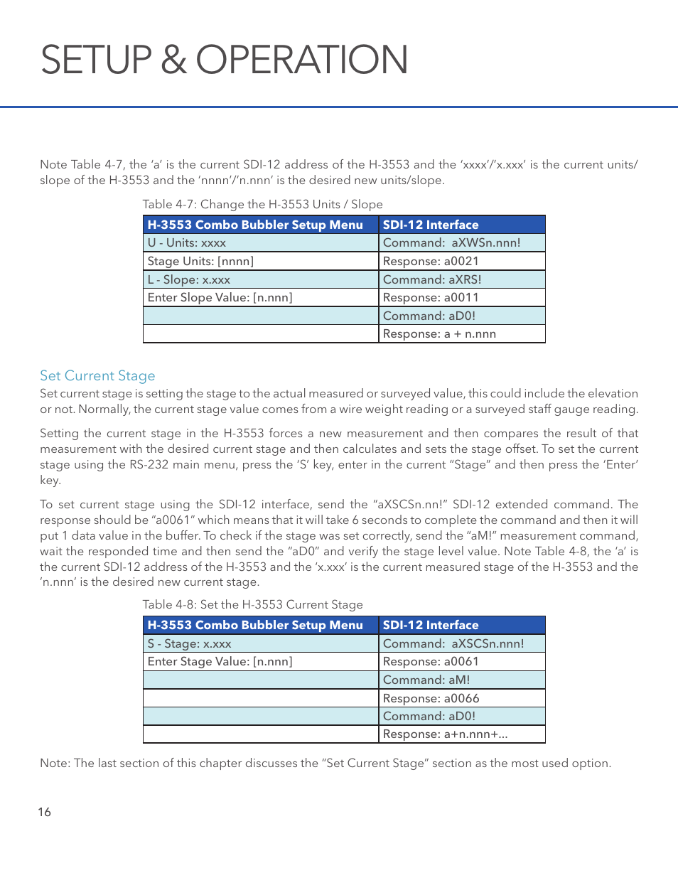 Setup & operation | Xylem H-3553 User Manual | Page 18 / 36