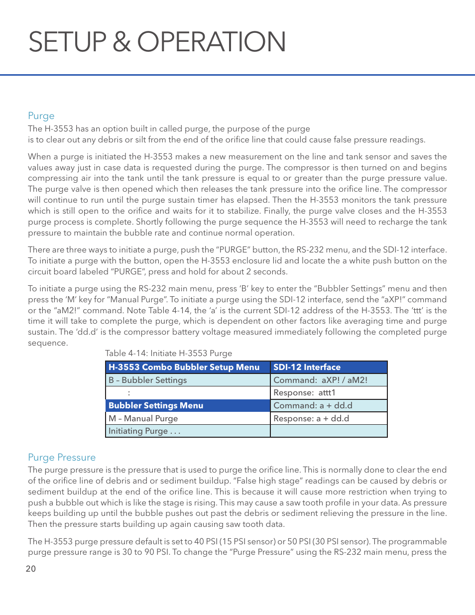 Setup & operation | Xylem H-3553 User Manual | Page 22 / 36