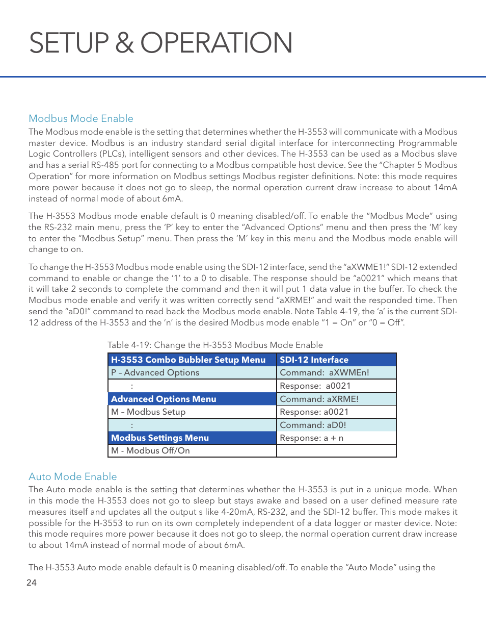 Setup & operation | Xylem H-3553 User Manual | Page 26 / 36