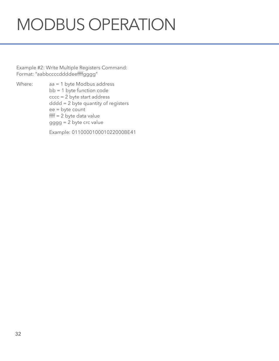 Modbus operation | Xylem H-3553 User Manual | Page 34 / 36