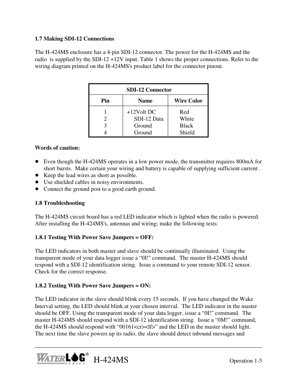H-424ms | Xylem H-424MS V1.0 User Manual | Page 13 / 25