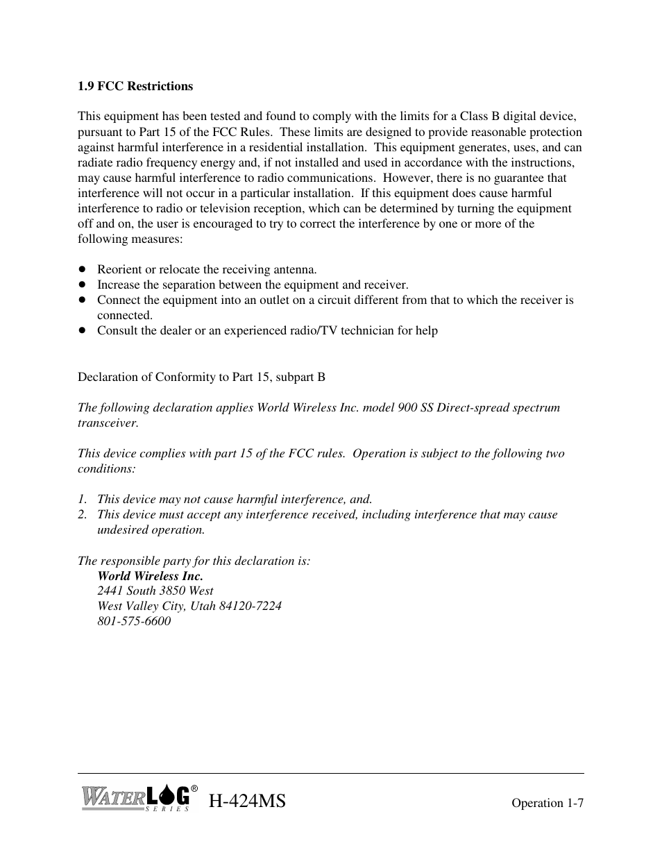 H-424ms | Xylem H-424MS V1.0 User Manual | Page 15 / 25
