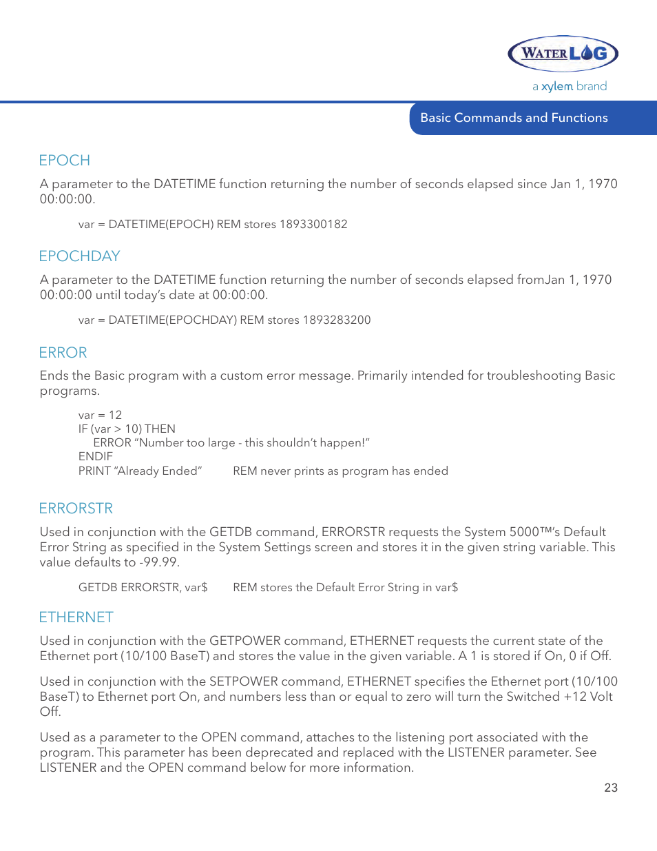 Xylem System 5000 BASIC Manual User Manual | Page 25 / 54