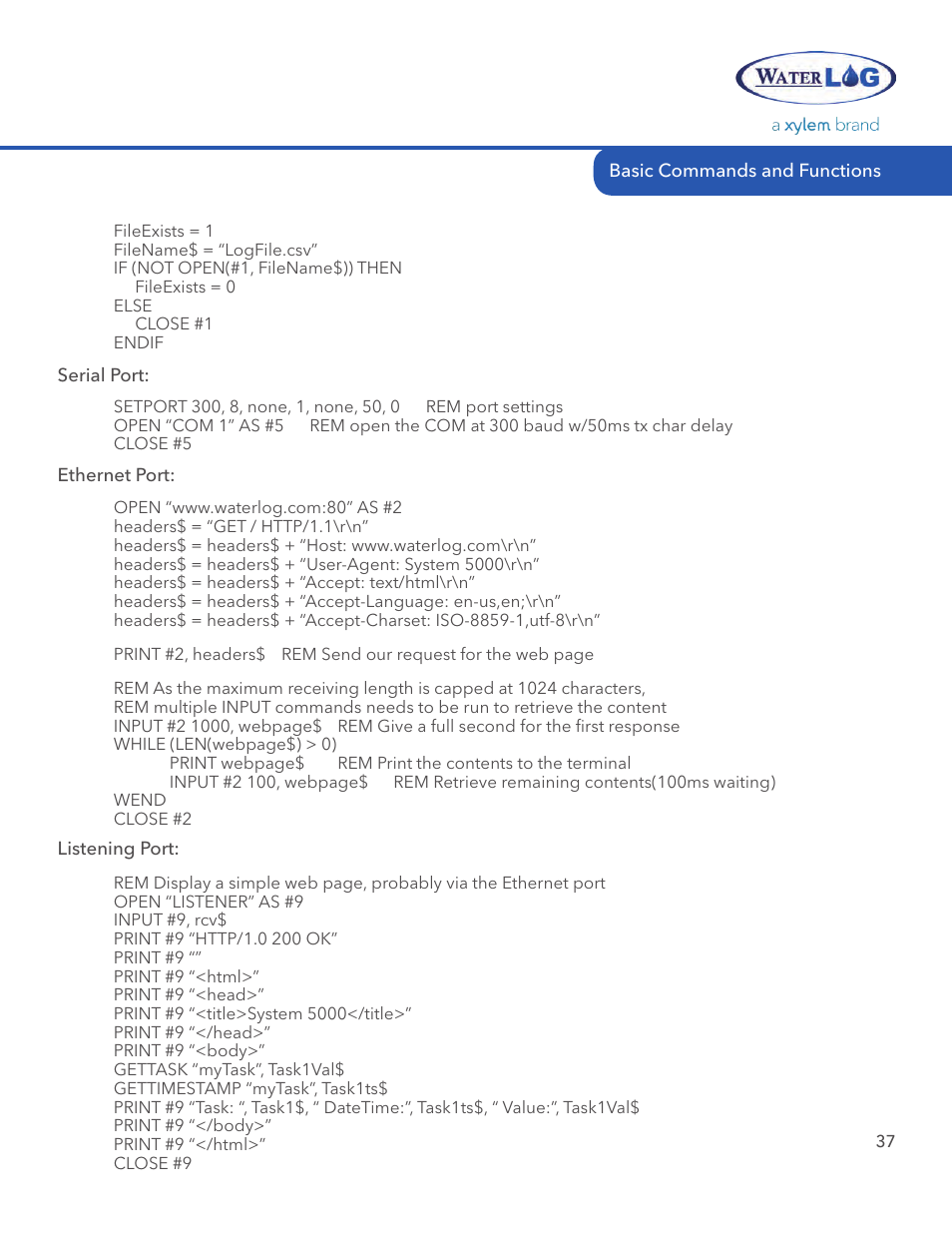 Xylem System 5000 BASIC Manual User Manual | Page 39 / 54