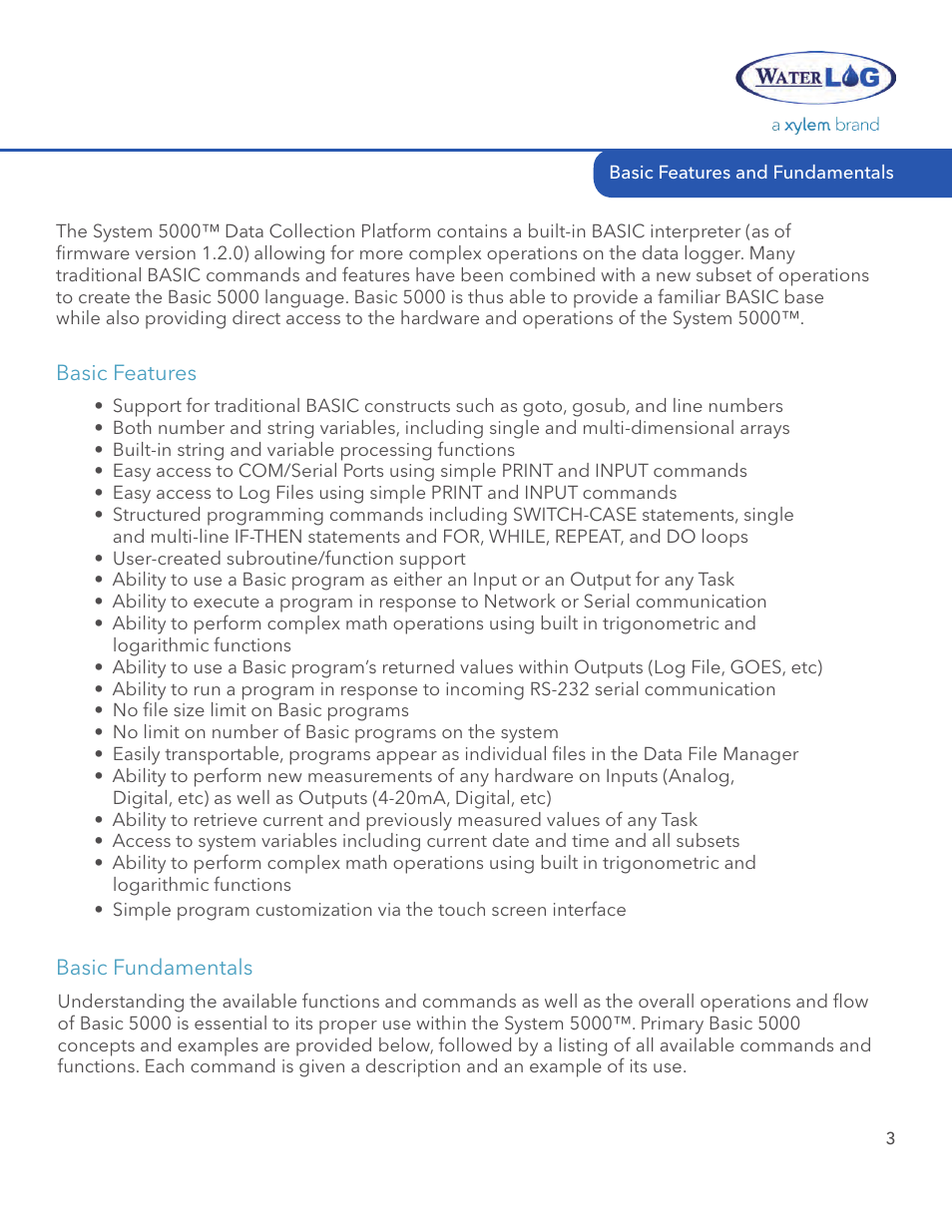 Xylem System 5000 BASIC Manual User Manual | Page 5 / 54
