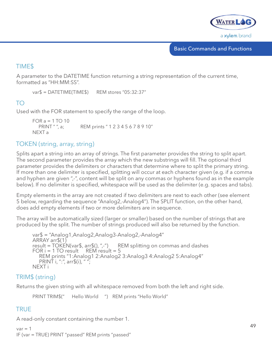 Xylem System 5000 BASIC Manual User Manual | Page 51 / 54