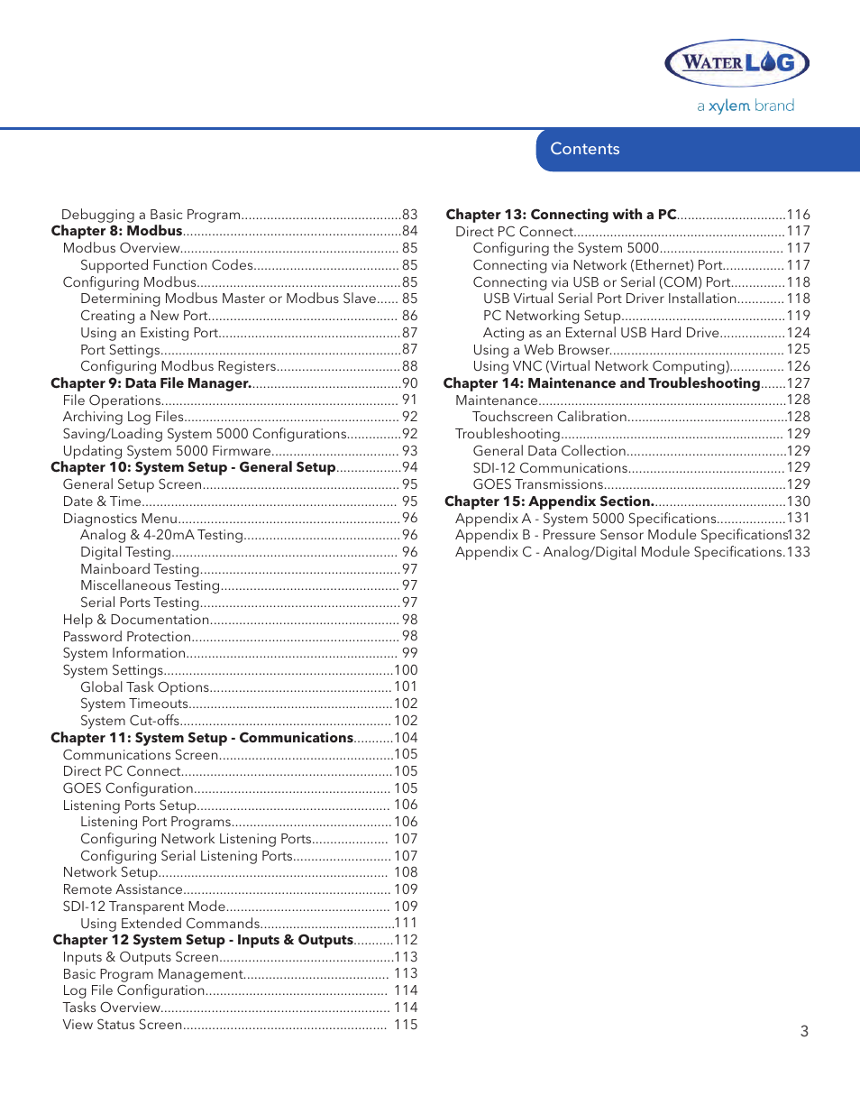 Xylem System 5000 User Manual User Manual | Page 5 / 136
