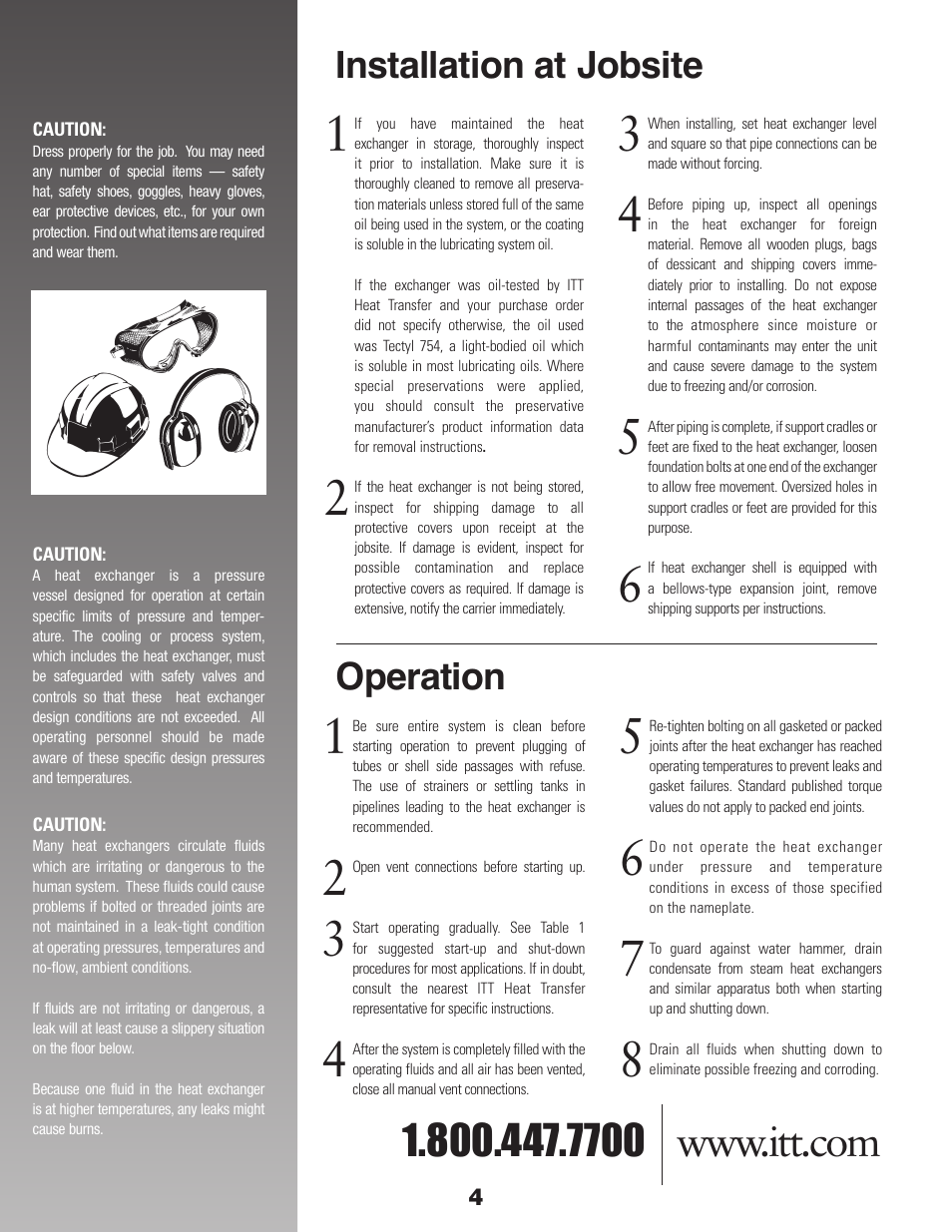 Installation at jobsite operation | Xylem Heat Exchangers User Manual | Page 4 / 8