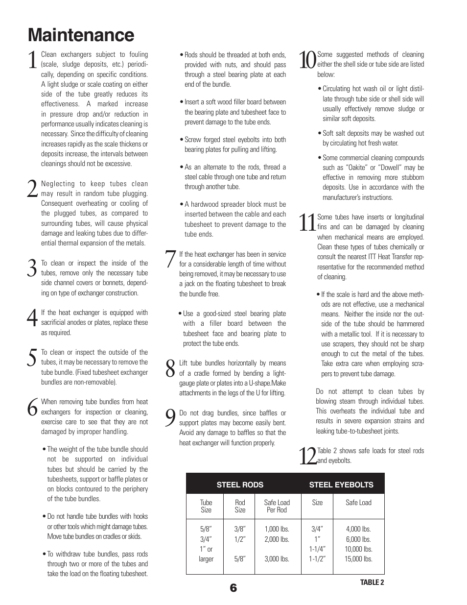 Maintenance | Xylem Heat Exchangers User Manual | Page 6 / 8