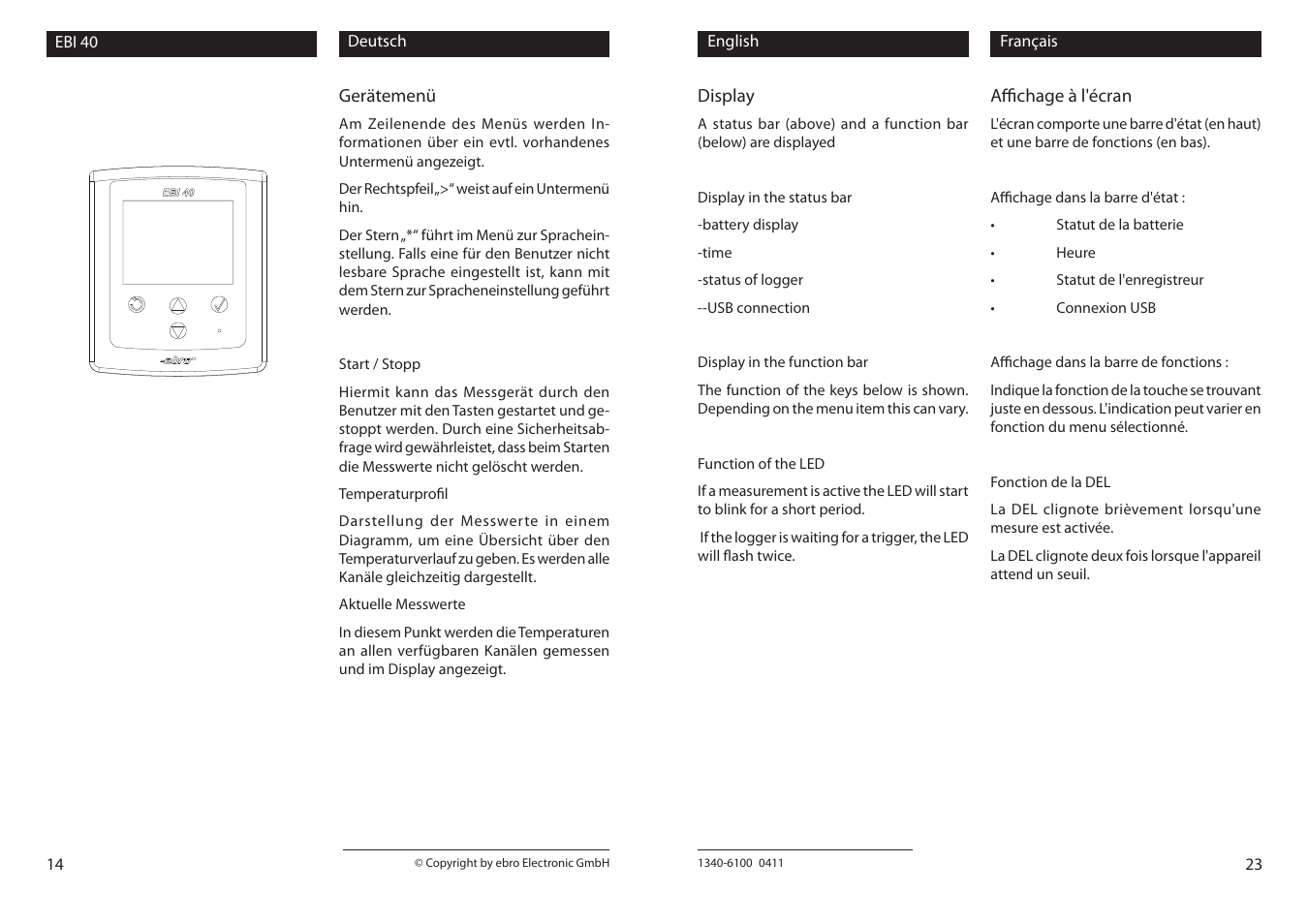 Xylem EBI 40 TK-6 User Manual | Page 14 / 18