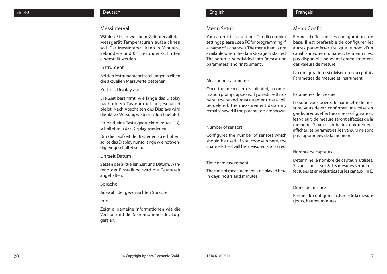 Xylem EBI 40 TK-6 User Manual | Page 17 / 18