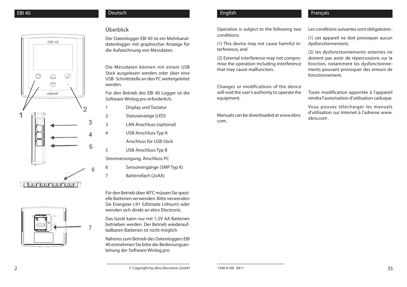 Xylem EBI 40 TK-6 User Manual | Page 2 / 18