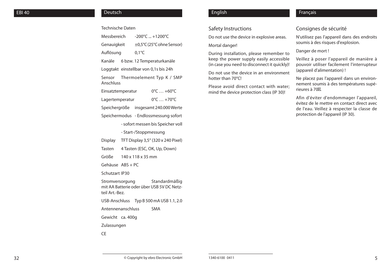 Xylem EBI 40 TK-6 User Manual | Page 5 / 18