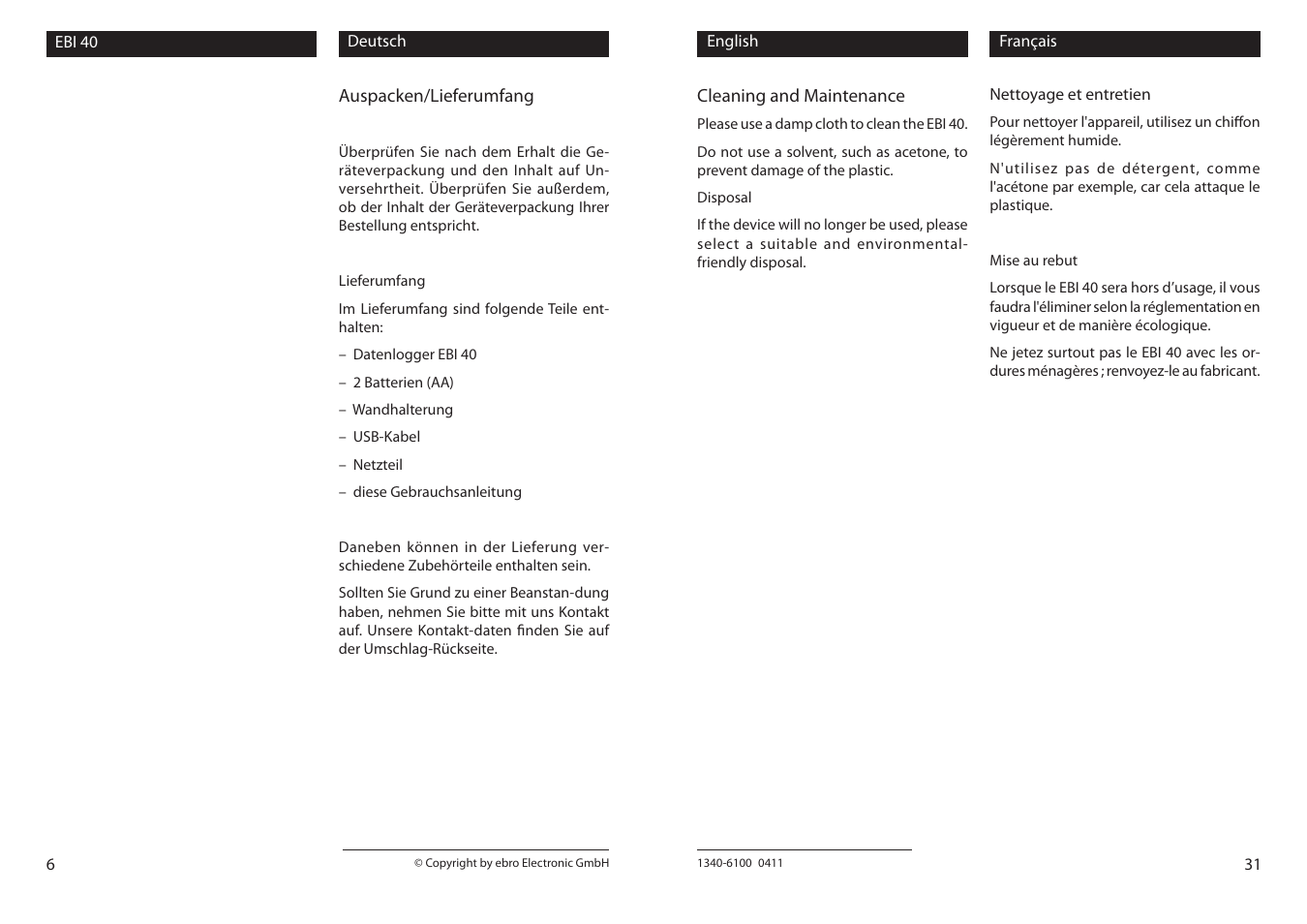 Xylem EBI 40 TK-6 User Manual | Page 6 / 18