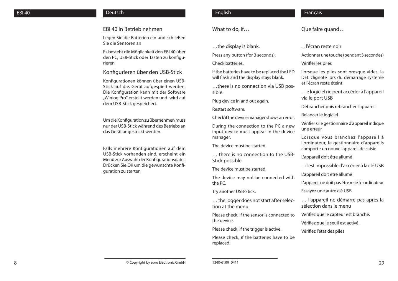 Xylem EBI 40 TK-6 User Manual | Page 8 / 18