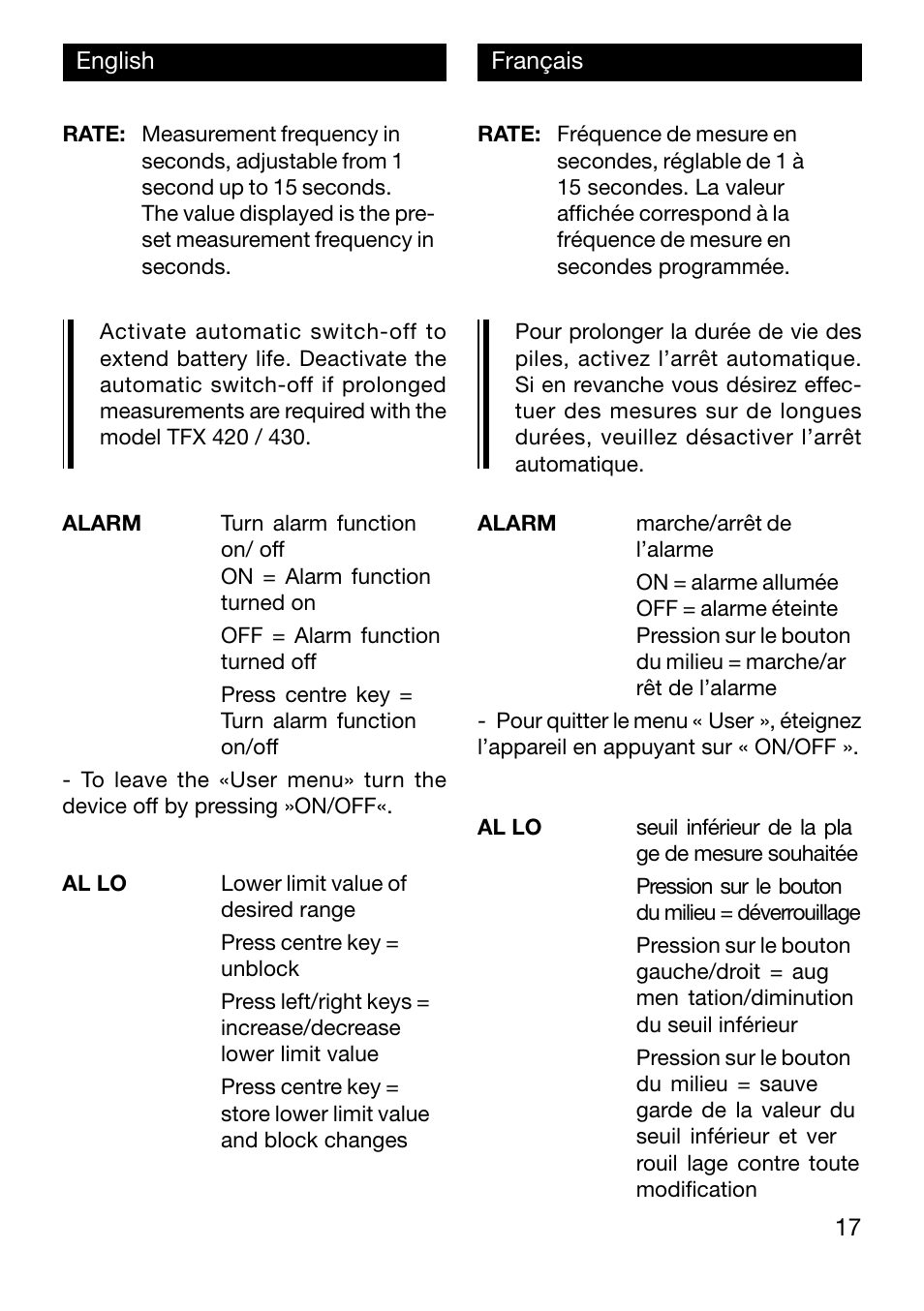 Xylem TFX Serie User Manual | Page 17 / 38