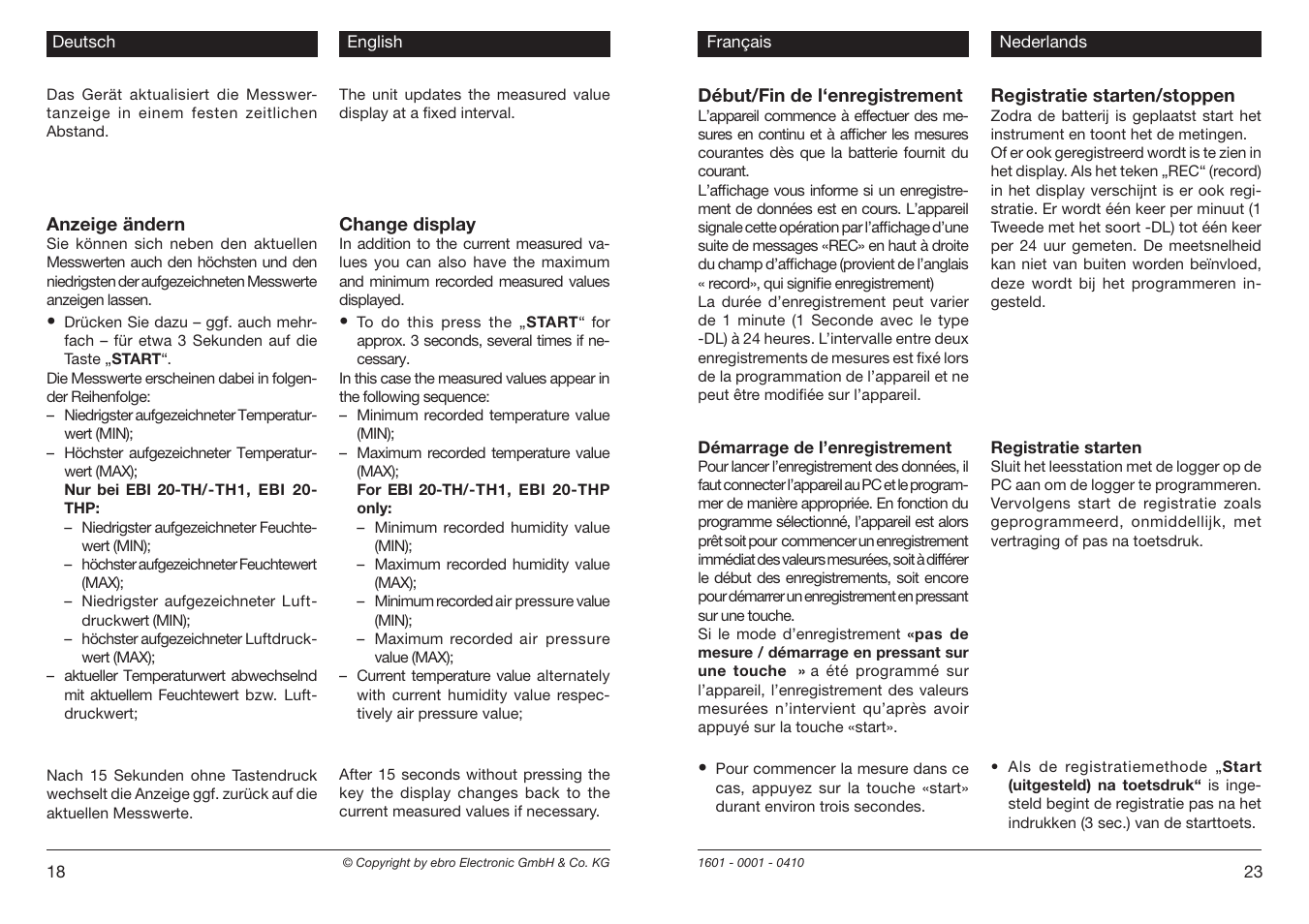 Xylem EBI 20 Serie User Manual | Page 18 / 20