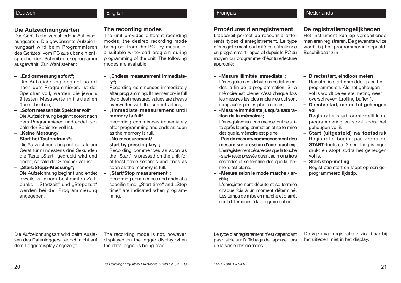 Xylem EBI 20 Serie User Manual | Page 20 / 20