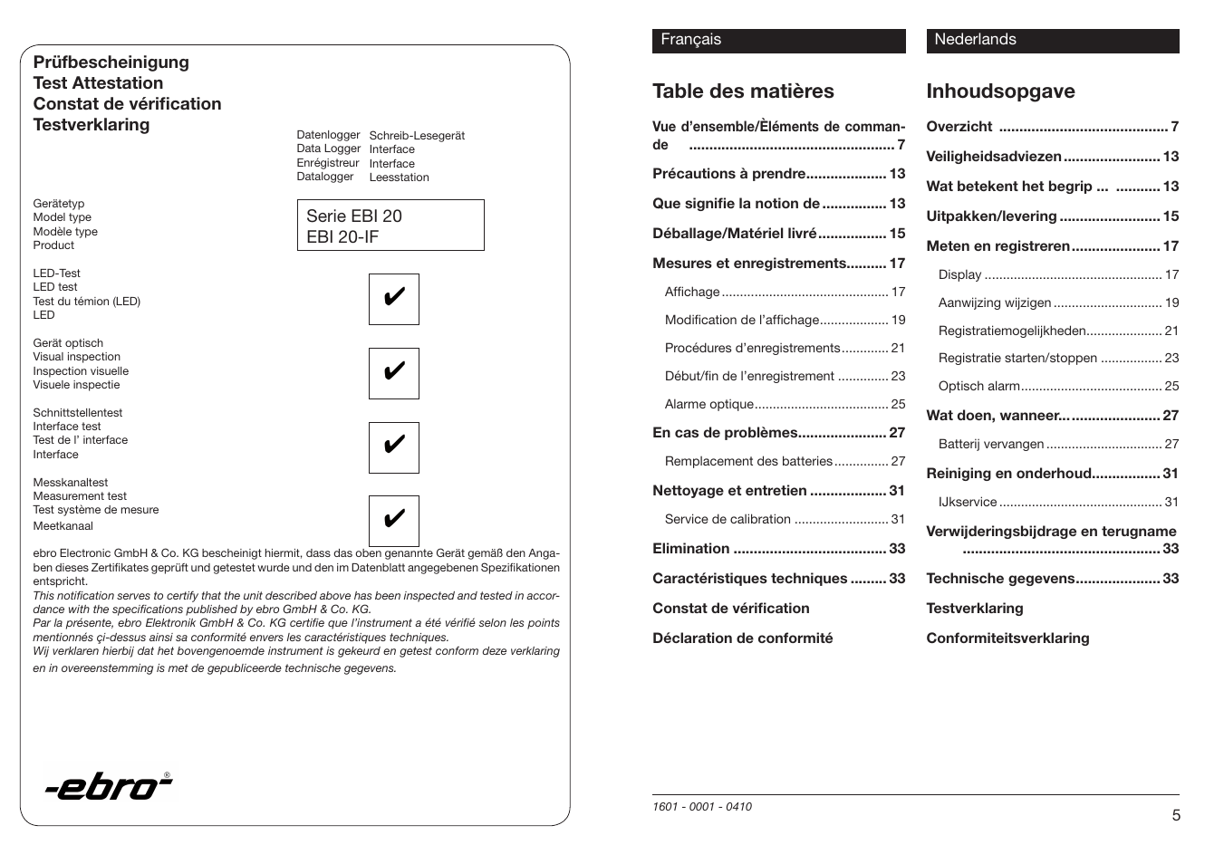 Xylem EBI 20 Serie User Manual | Page 5 / 20