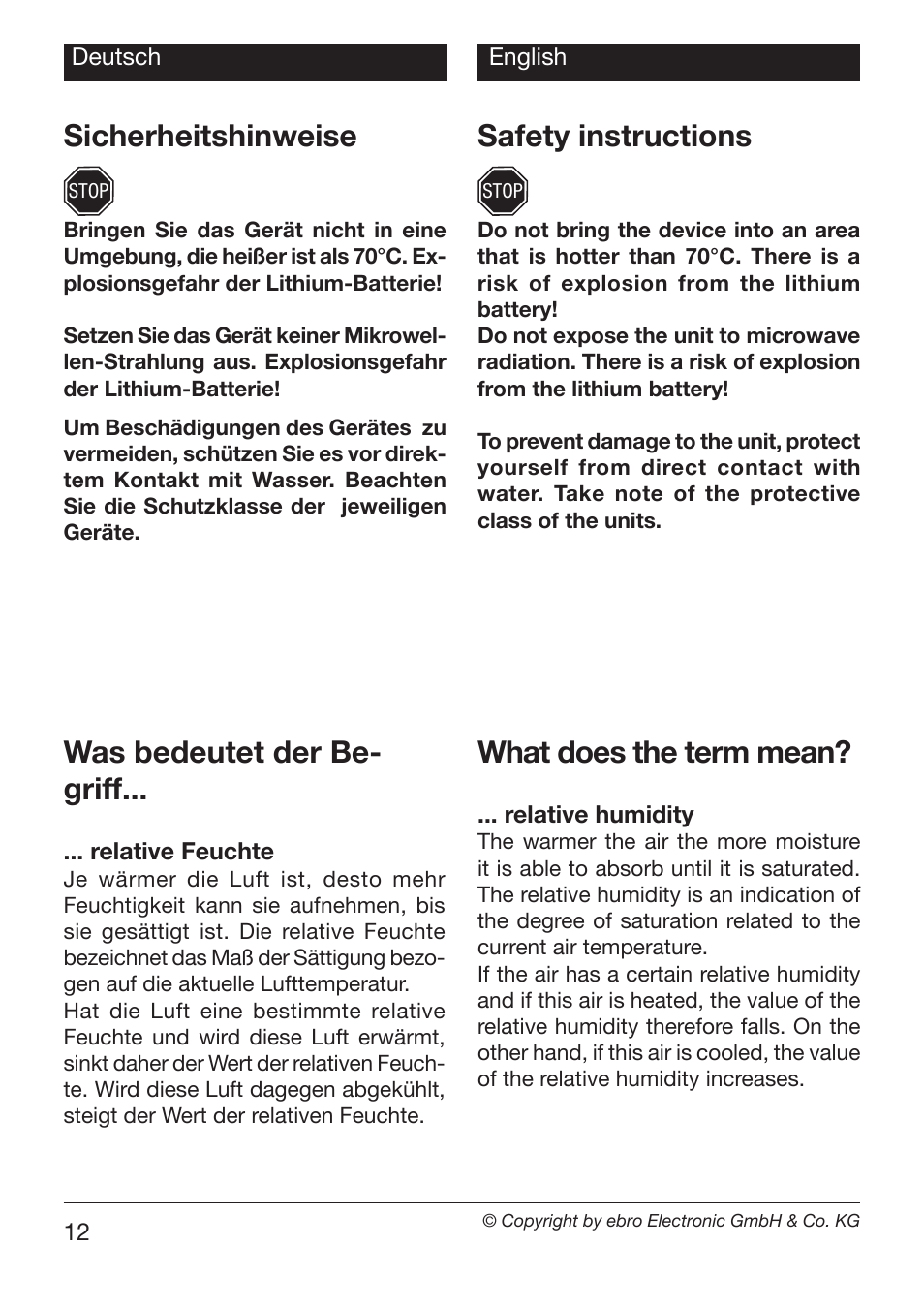 Safety instructions, Was bedeutet der be- griff, What does the term mean | Sicherheitshinweise | Xylem EBI 20-TF User Manual | Page 12 / 40