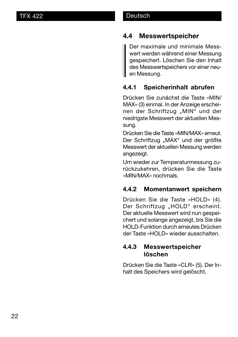 Xylem TFX 422 User Manual | Page 22 / 36