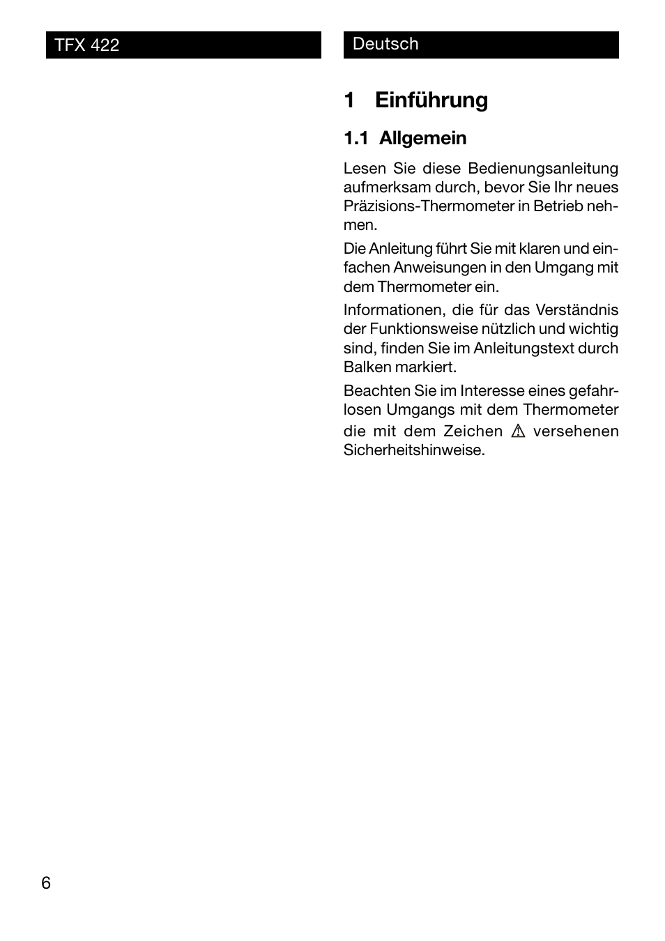 1 einführung | Xylem TFX 422 User Manual | Page 6 / 36