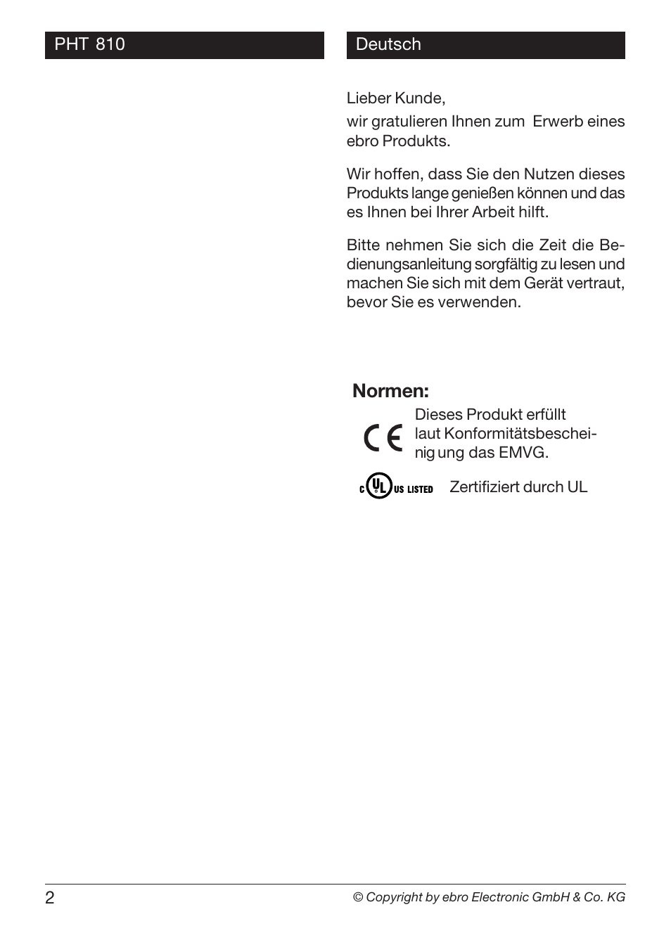 Normen | Xylem PHT 810 User Manual | Page 2 / 42