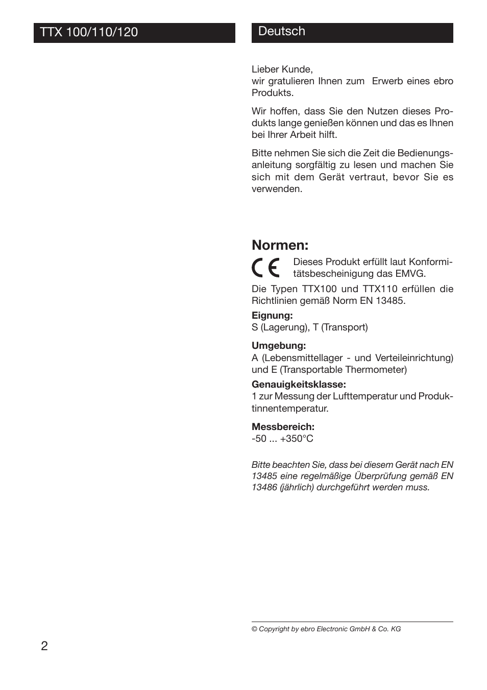 Normen | Xylem TTX 100/110/120 User Manual | Page 2 / 28
