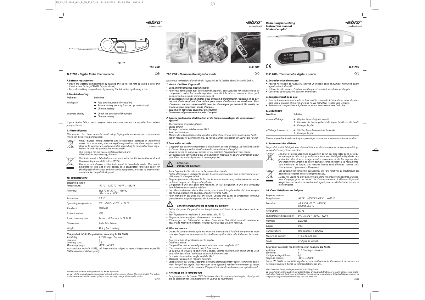 Xylem TLC 700 User Manual | Page 2 / 2