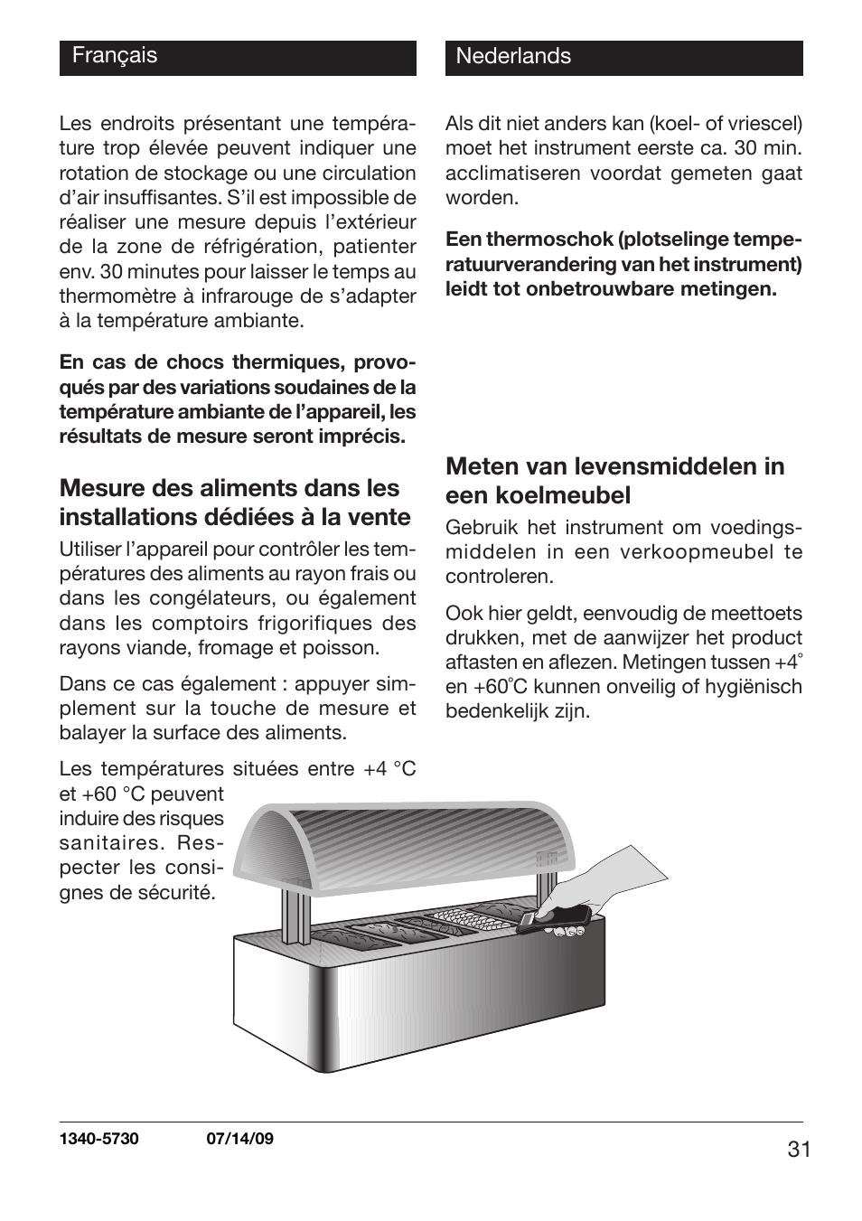 Meten van levensmiddelen in een koelmeubel | Xylem TLC 730 User Manual | Page 31 / 48