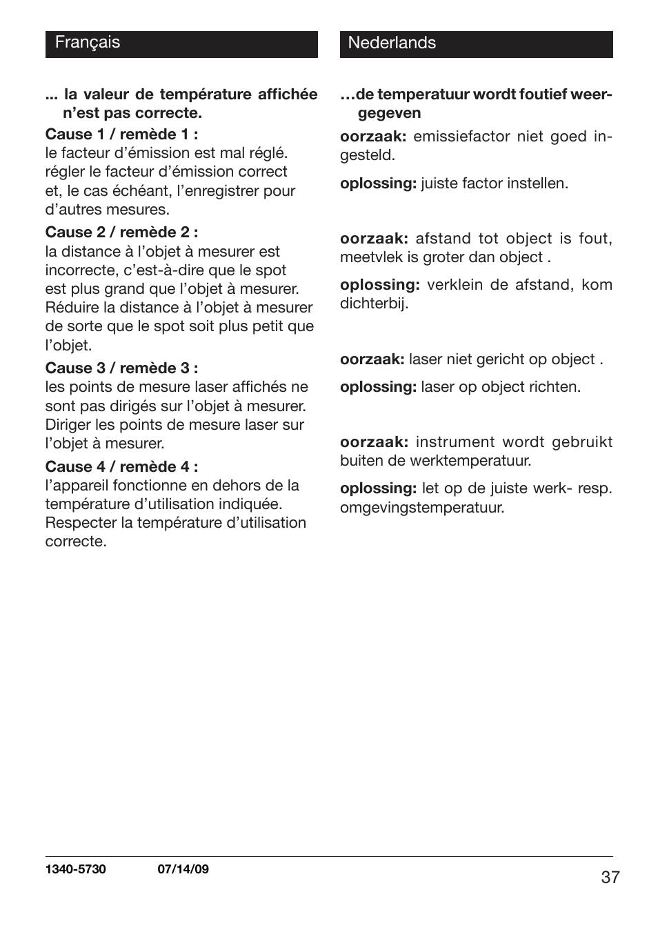 Xylem TLC 730 User Manual | Page 37 / 48