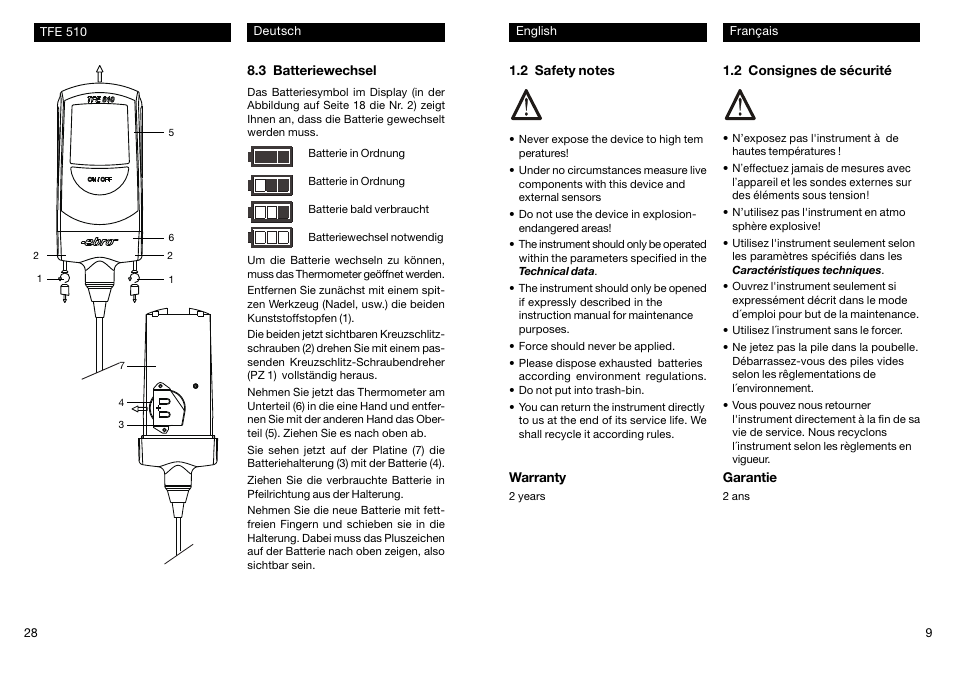 Xylem TFE 510 User Manual | Page 9 / 18