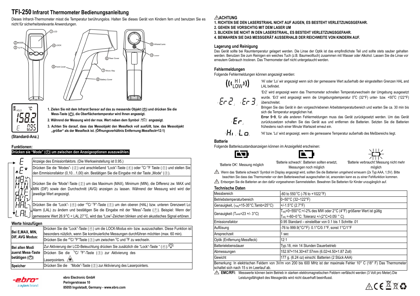 Xylem TFI-250 User Manual | 4 pages