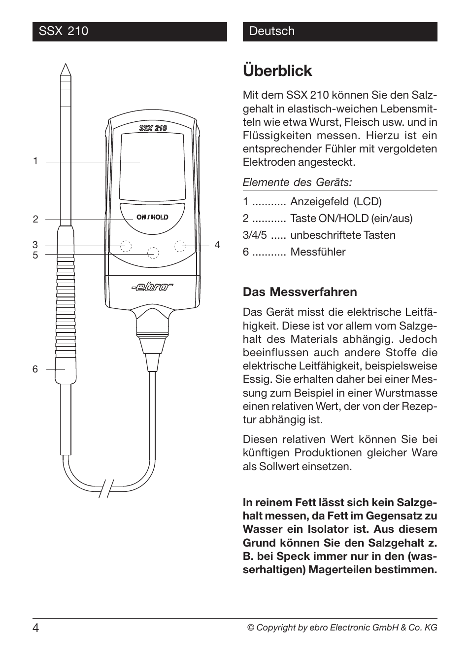 Überblick | Xylem SSX 210 User Manual | Page 4 / 28