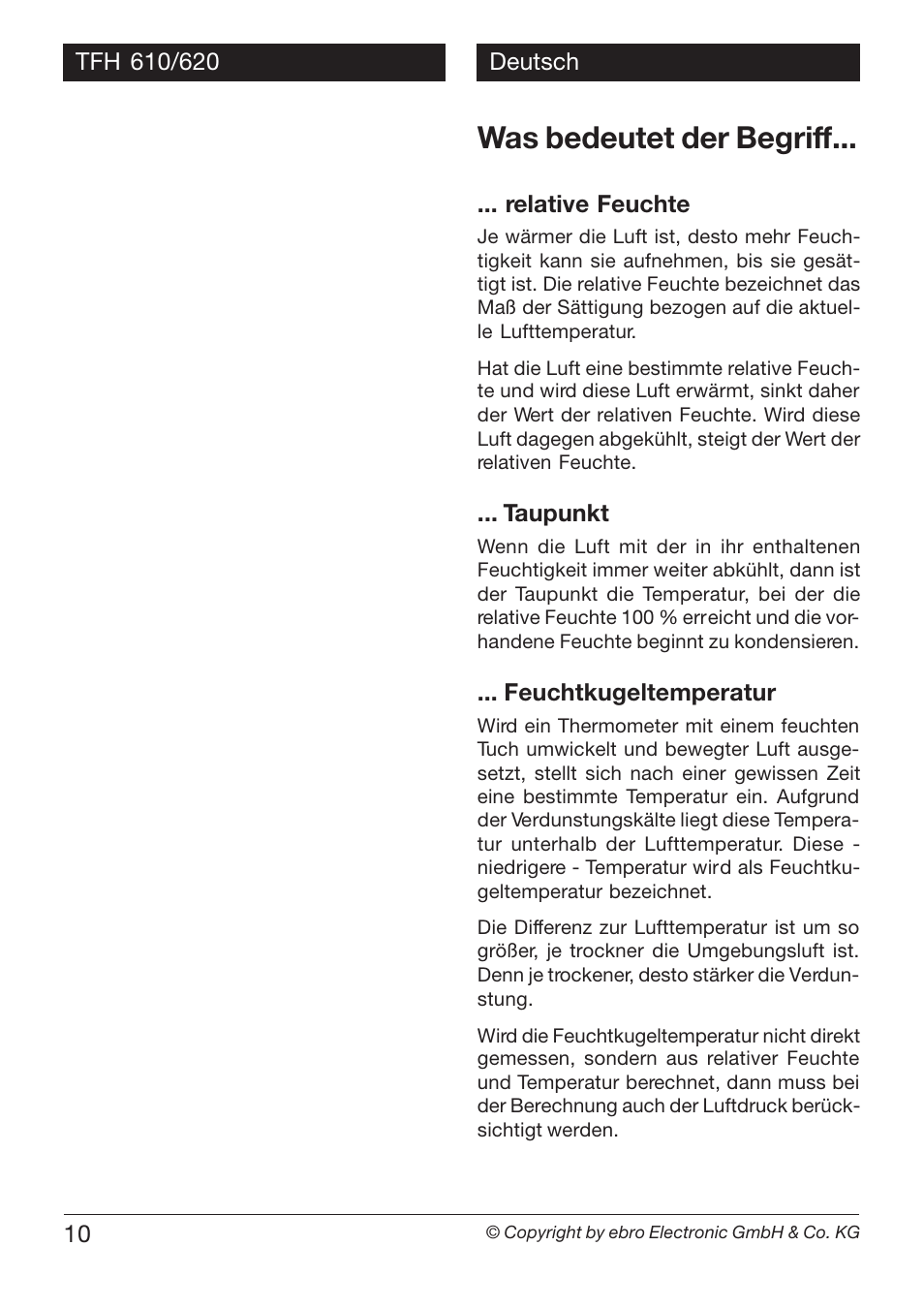 Was bedeutet der begriff | Xylem TFH 610/620 User Manual | Page 10 / 56