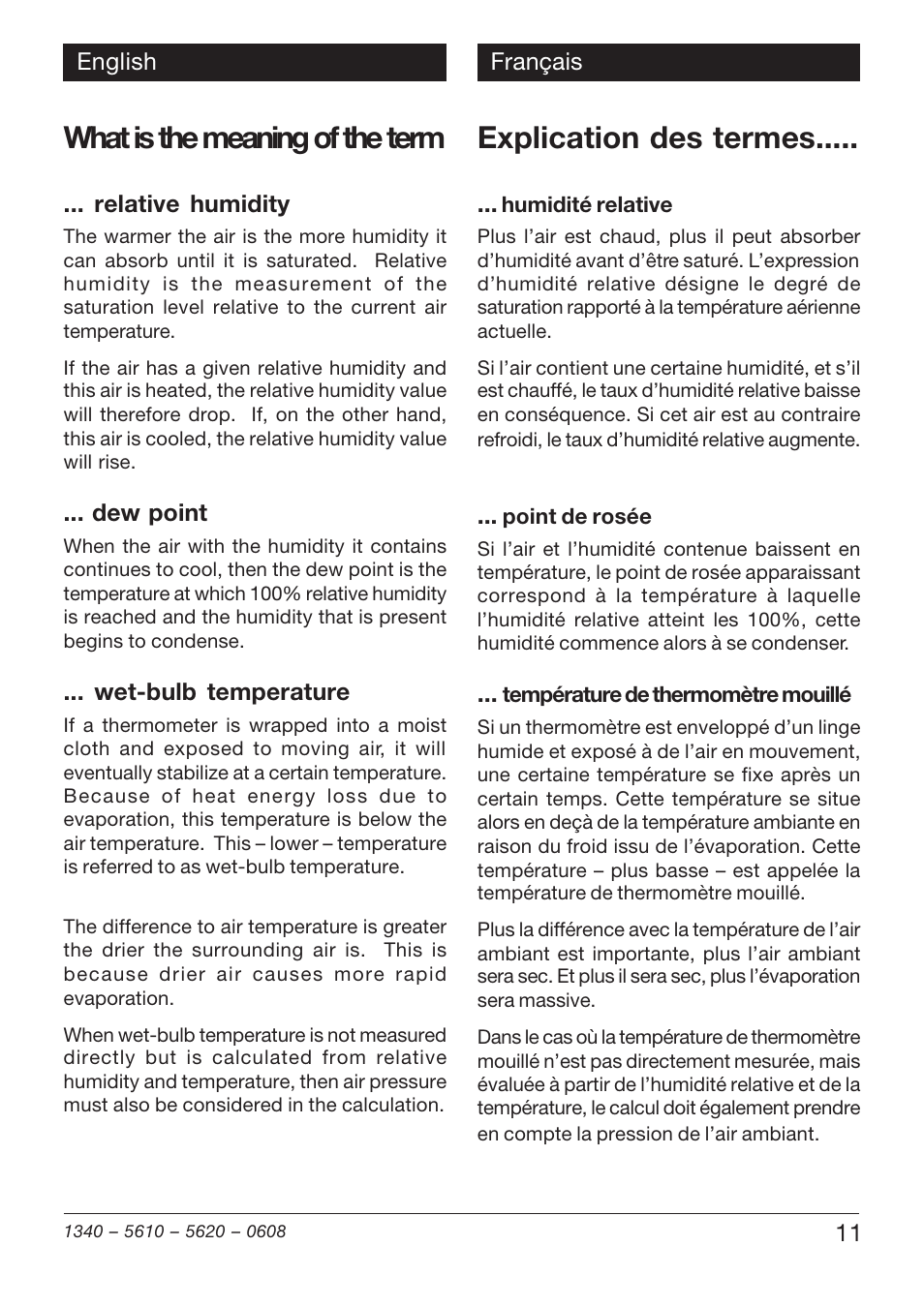 Explication des termes, What is the meaning of the term | Xylem TFH 610/620 User Manual | Page 11 / 56