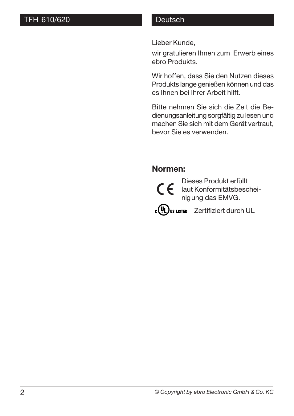 Normen | Xylem TFH 610/620 User Manual | Page 2 / 56
