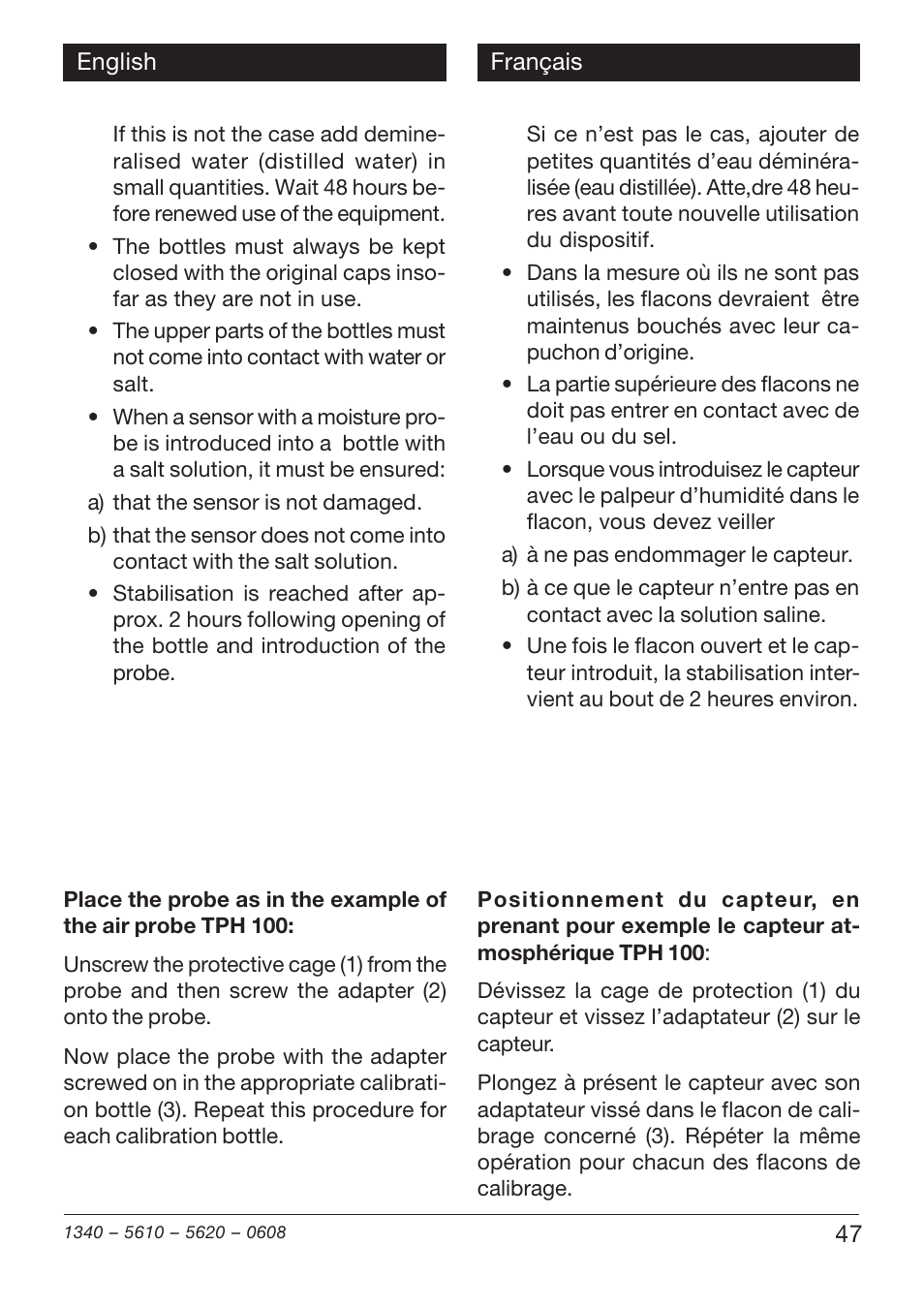 Xylem TFH 610/620 User Manual | Page 47 / 56
