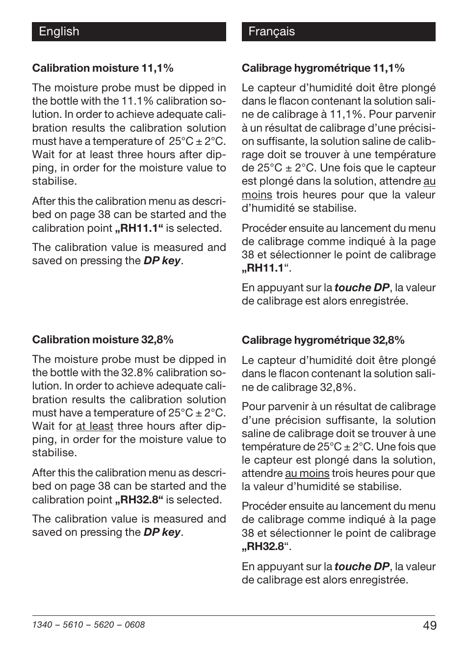 Xylem TFH 610/620 User Manual | Page 49 / 56