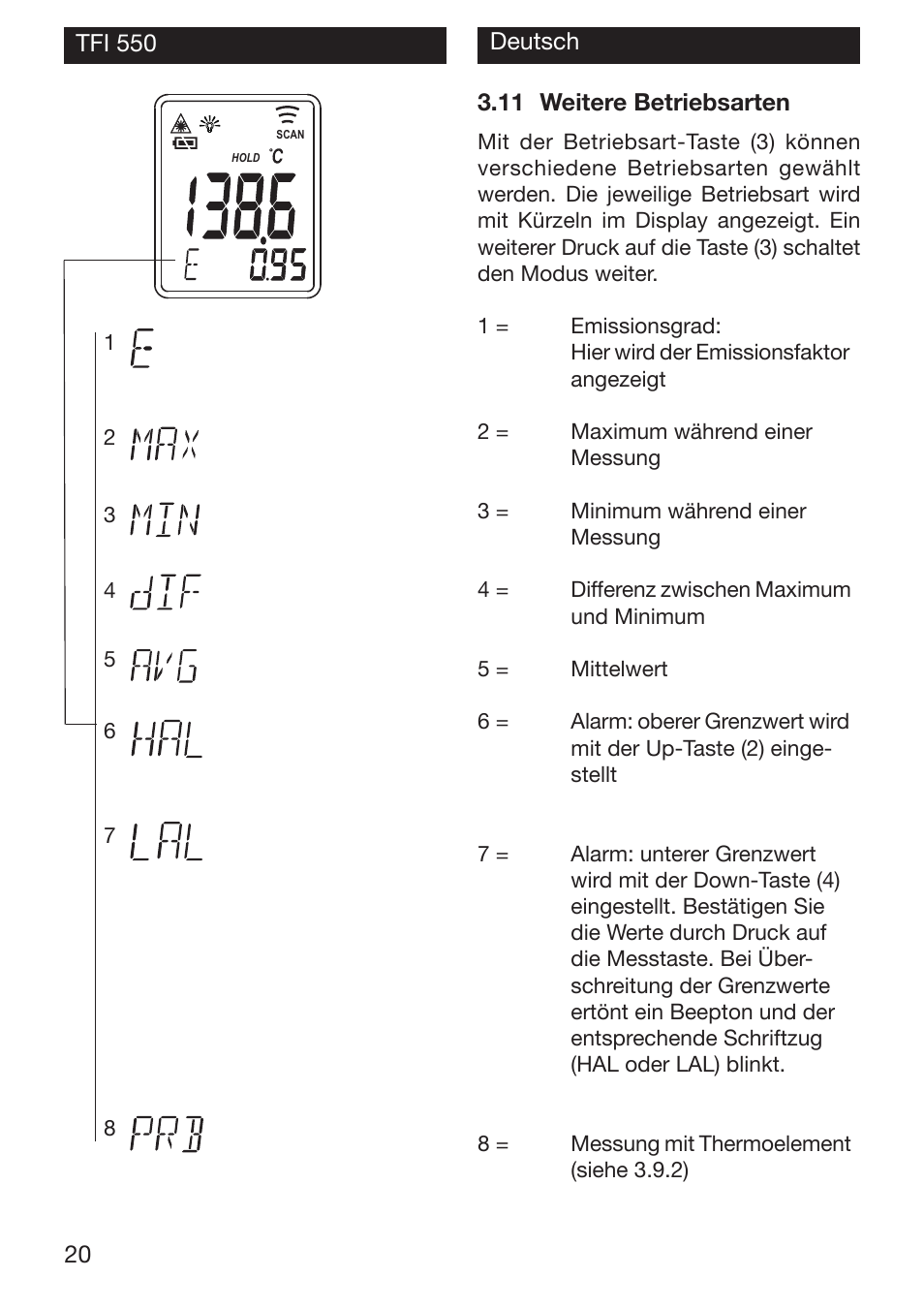 Xylem TFI 550 User Manual | Page 20 / 36