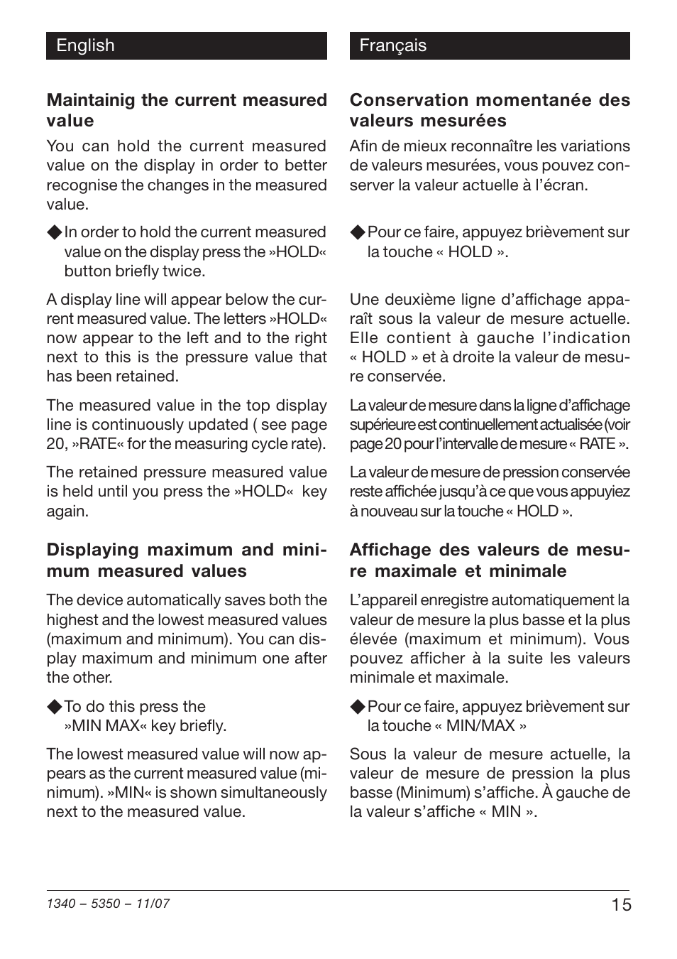 Xylem VAM 320 User Manual | Page 15 / 28